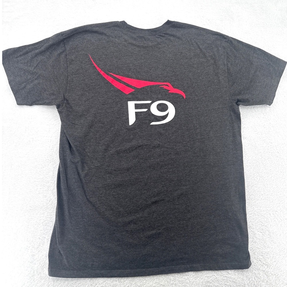 SpaceX F9 Mens T-Shirt XL Charcoal Grey Falcon 9 Graphic Logo Short Sleeve Tee